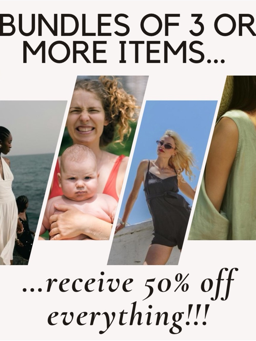 Bundle any 3 or more items from my closet and receive 50% off!!!